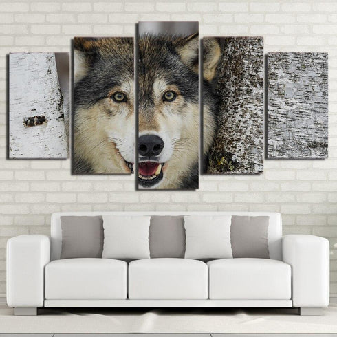 Tableau Tête de Loup Gris